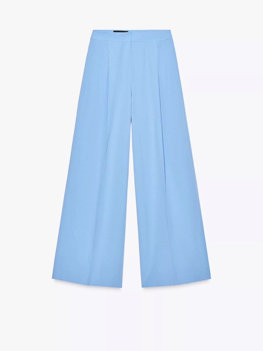 Zara Sky Blue Wide Leg Pleated Trousers